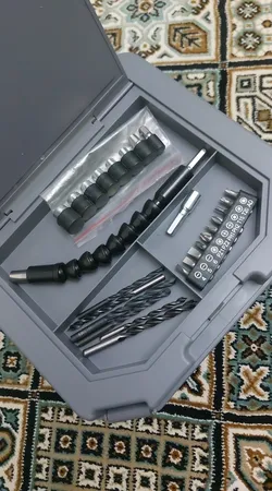 پیچ گوشتی شارژی سه نظام فلزی ۱۰ میلیمتری 108 ولت جاب مدل JB-108 Eco Plus مجموعه 40 عددی