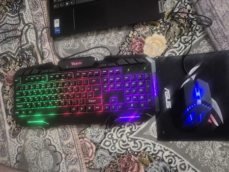 کیبورد و ماوس گیمینگ وریتی مدل V-KB6126GCW، سوییچ ممبران، Full-Size، نورپردازی LED RGB