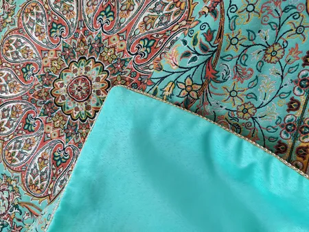 رومیزی ترمه نگین خاتم یزد طرح افشاری کد SBZ