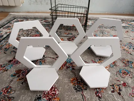 شلف دیواری آمینارت طرح شش ضلعی مجموعه 5 عددی