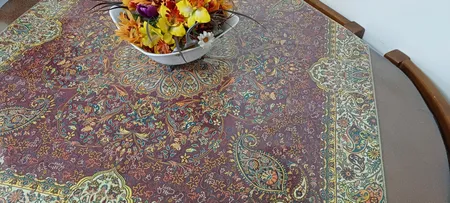 رومیزی ترمه نگین خاتم یزد طرح افشاری کد ZRSH