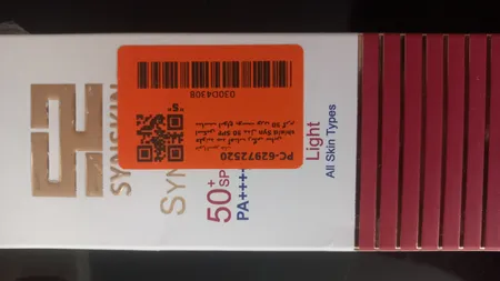 فلوئید ضد آفتاب رنگی ساین اسکین SPF 50 مدل Syn shield مناسب انواع پوست وزن 50 گرم