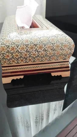 جعبه دستمال کاغذی خاتم کاری هنرلوکس کد p1