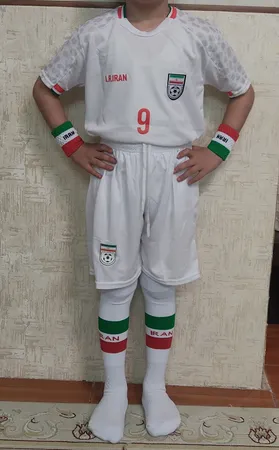 ست 5 تکه لباس ورزشی پسرانه طرح ایران مدل جام جهانی2022