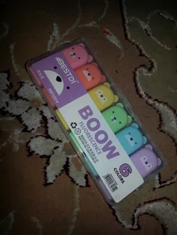 ماژیک علامت گذار مدل قاب دار طرح خرس کد 01  بسته 6 عددی