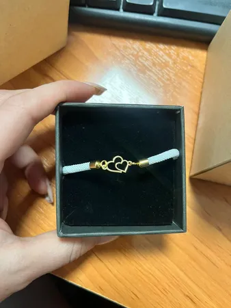 دستبند بند و طلا 18 عیار زنانه فرشته مدل دوقلب WBL-0000011