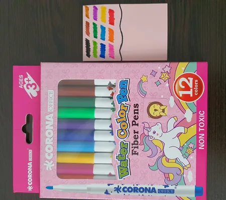 ماژیک رنگ آمیزی 12 رنگ کرونا مدل WATER COLOR PEN کد WH6996-12P