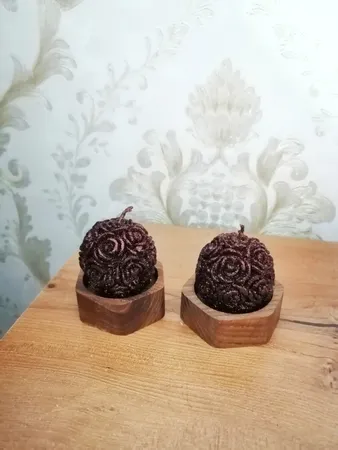 جاشمعی چوبی وودلندزون مدل شش ضلعی بسته 2 عددی