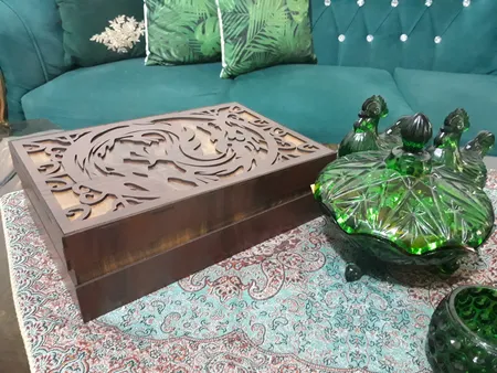 جعبه رومیزی تی بگ و تنقلات و زیر لیوانی مدل nova کد KU27