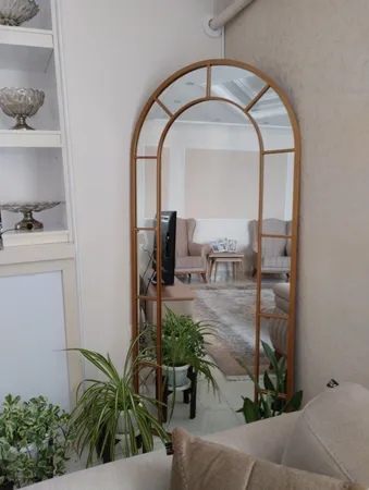 آینه مدل گنبدی فلزی طرح پنجره نیمه مشبک کد 180