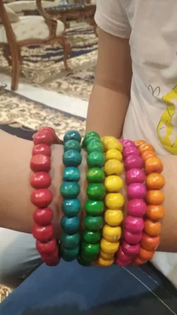 دستبند دخترانه مدل رنگارنگ بسته 6 عددی