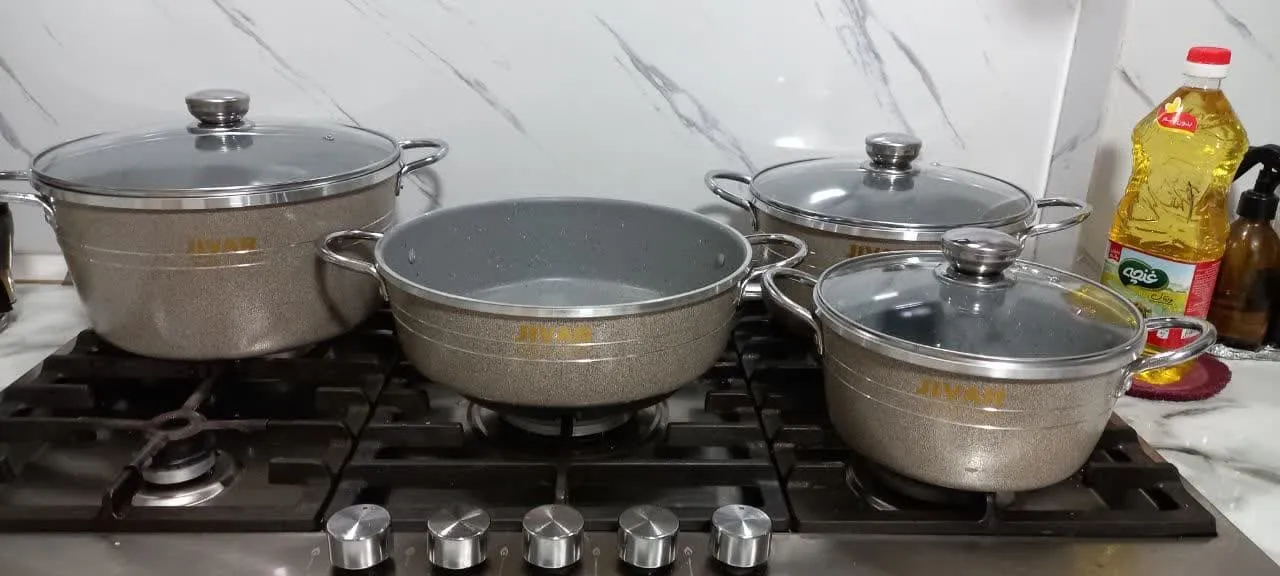 سرویس پخت و پز 7 پارچه ژیوار مدل دسته استیل