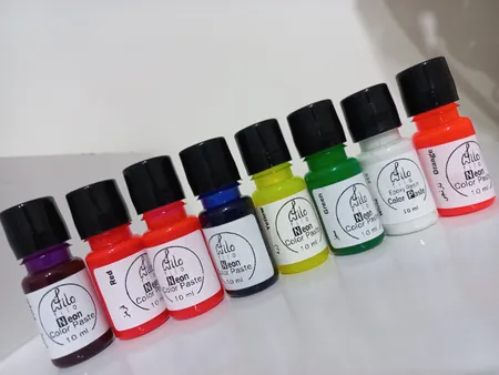 رنگ رزین اپوکسی فیلو مدل Neon حجم 10 میلی‌لیتر بسته 8 عددی