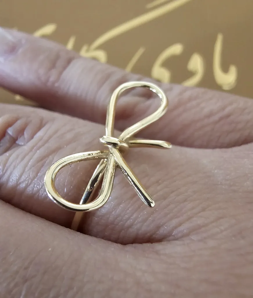 انگشتر طلا 18 عیار زنانه ماوی گالری مدل پاپیون  سایز 56