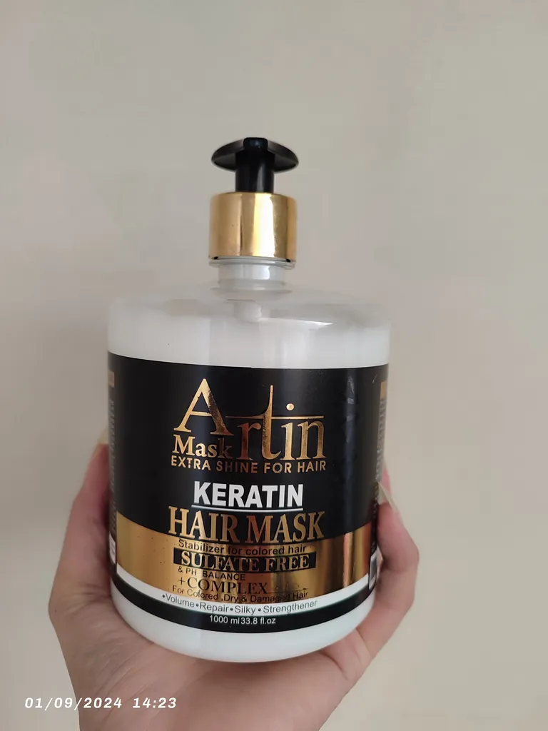 ماسک مو آرتین مدل کراتین و روغن آرگان حجم 1000 میلی لیتر