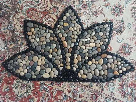 پادری طرح سنگی مدل نیم گل سایز 80x40 سانتی متر