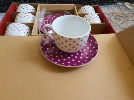 سرویس چای خوری 12 پارچه چینی زرین ایران مدل اسپاتی درجه عالی