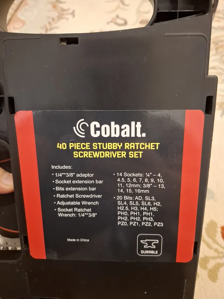 مجموعه 40 عددی ابزار کبالت مدل STUBBY RATCHET