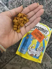 تجریه خرید غذای تشویقی گربه دریمز مدل snack with salmon and chese وزن 60 گرم