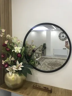 آینه مدل گرد فلزی طرح ظریف F-70