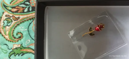 آویز گردنبند طلا 18 عیار زنانه طلای مستجابی طرح گل رز یاسان کد T891