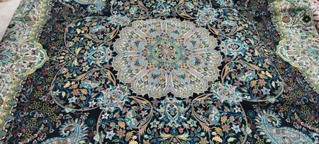 رومیزی ترمه نگین خاتم یزد طرح افشاری کد SRM