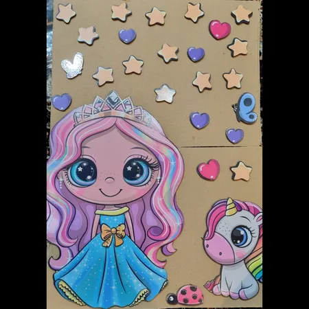 استیکر چوبی کودک باروچین مدل تک شاخ کد 1263