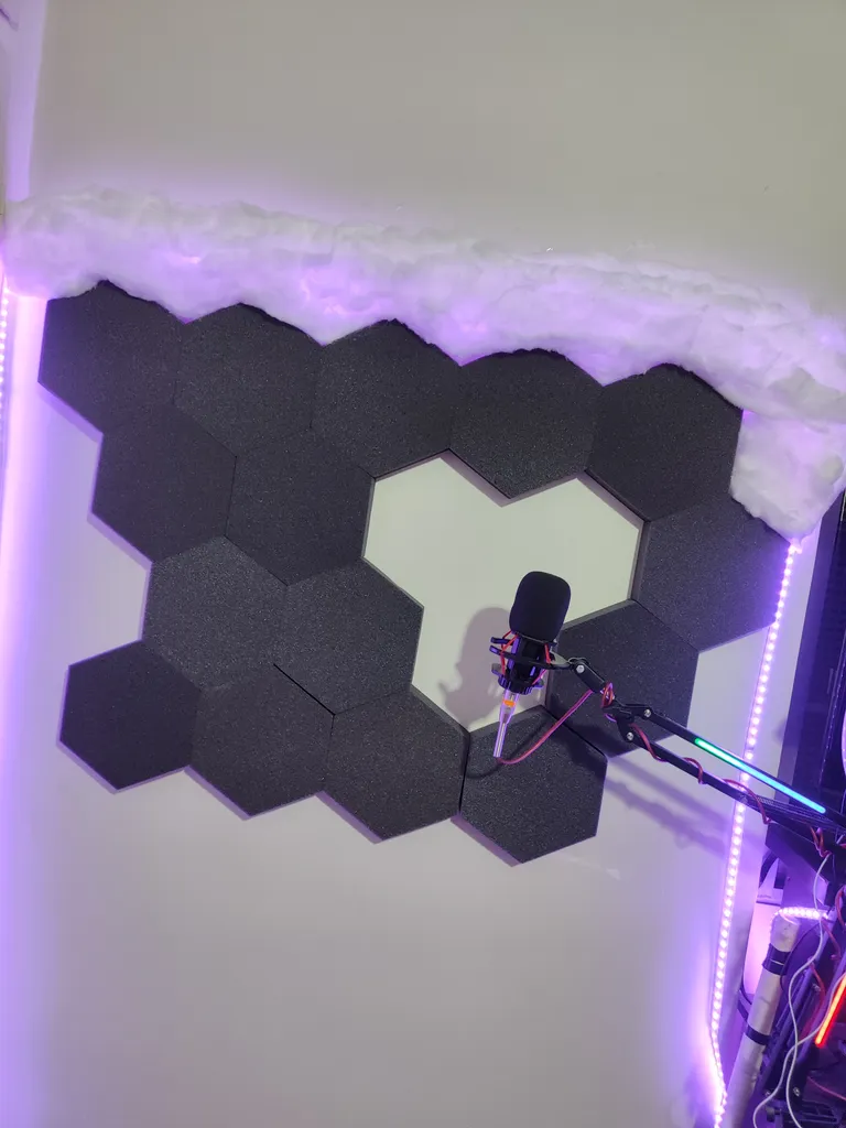 پنل آکوستیک اکوترپ مدل شش ضلعی hex12.12.4 بسته 18 عددی