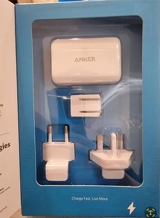 شارژر دیواری انکر مدل A2712H21 PowerPort III 65W Pod به همراه مبدل برق مجموعه 3 عددی
