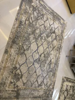 فرش ماشینی طرح colorful کد CO08 زمینه طوسی کرم