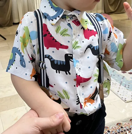 پیراهن پسرانه طرح دایناسور کد 3535