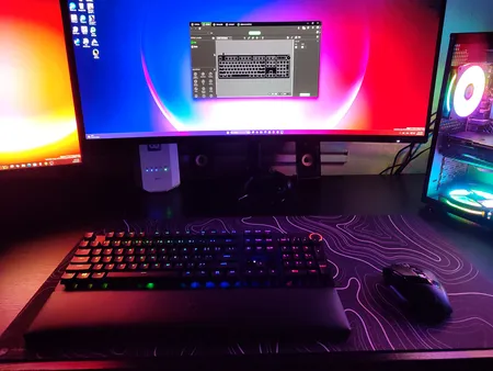 کیبورد مخصوص بازی ریزر مدل (clicky optical) Huntsman V2 purple Switch
