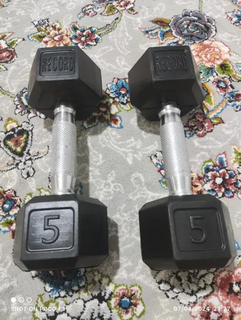 دمبل رکورد مدل N11 وزن 5 کیلوگرم بسته 2 عددی