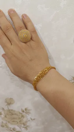 دستبند طلا 18 عیار زنانه طلای مستجابی  مدل لیزر کات کد M23