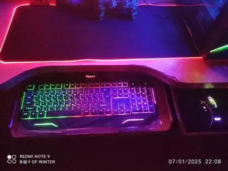 کیبورد و ماوس گیمینگ وریتی مدل V-KB6126GCW، سوییچ ممبران، Full-Size، نورپردازی LED RGB