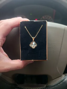 گردنبند طلا 18 عیار ناریا مدل پروانه رنگ سفید