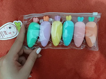 ماژیک علامت گذار مدل پاستلی طرح هویج بسته 6 عددی