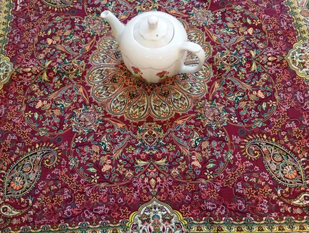 رومیزی ترمه نگین خاتم یزد طرح افشاری کد ZRSH