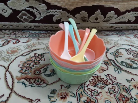 پیاله کد 1149 مجموعه 6 عددی به همراه قاشق