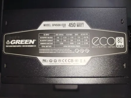 منبع تغذیه کامپیوتر گرین مدل GP450A-ECO Rev3.1