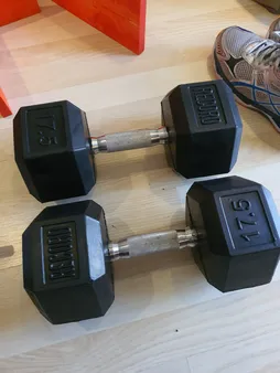 دمبل بدنسازی شش ضلعی 17.5 کیلوگرمی بسته 2 عددی