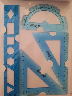 ست خط کش و گونیا آریا مدل 8038 مجموعه 4 عددی