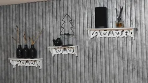 تجریه خرید شلف دیواری اتاق کودک مدل قلبی مجموعه 3 عددی