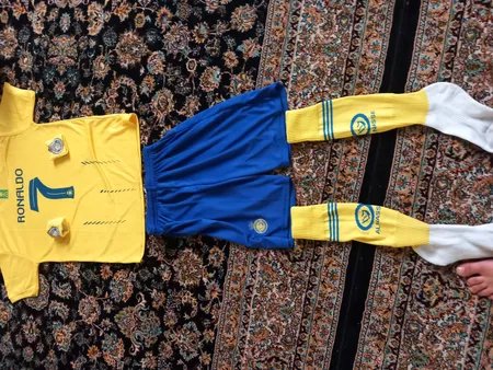 ست پنج تکه لباس ورزشی پسرانه طرح النصر مدل رونالدو 2024