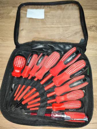 پیچ گوشتی عایق و فازمتر روکی مدل 7653 مجموعه 10 عددی