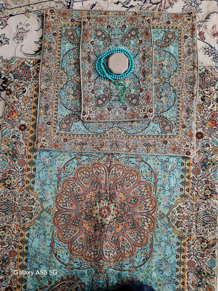 سجاده جانماز ترمه نگین خاتم طرح افشاری کد SBZ