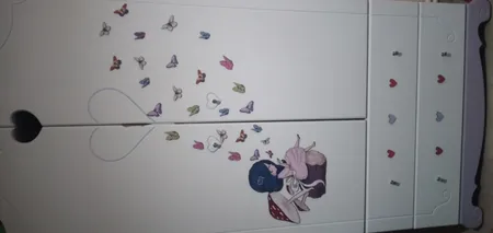 استیکر چوبی باروچین طرح Girl and Butterfly