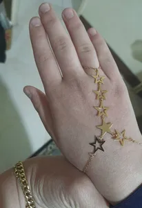 تجریه خرید دستبند طلا 18 عیار زنانه طلای مستجابی مدل تمیمه ستاره کد 6758