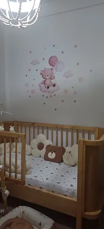 استیکر دیواری کودک راتیانا مدل girly bear بسته 16 عددی