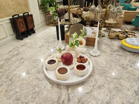 مجموعه ظروف هفت سین 11 پارچه طرح سنگ مدل النا